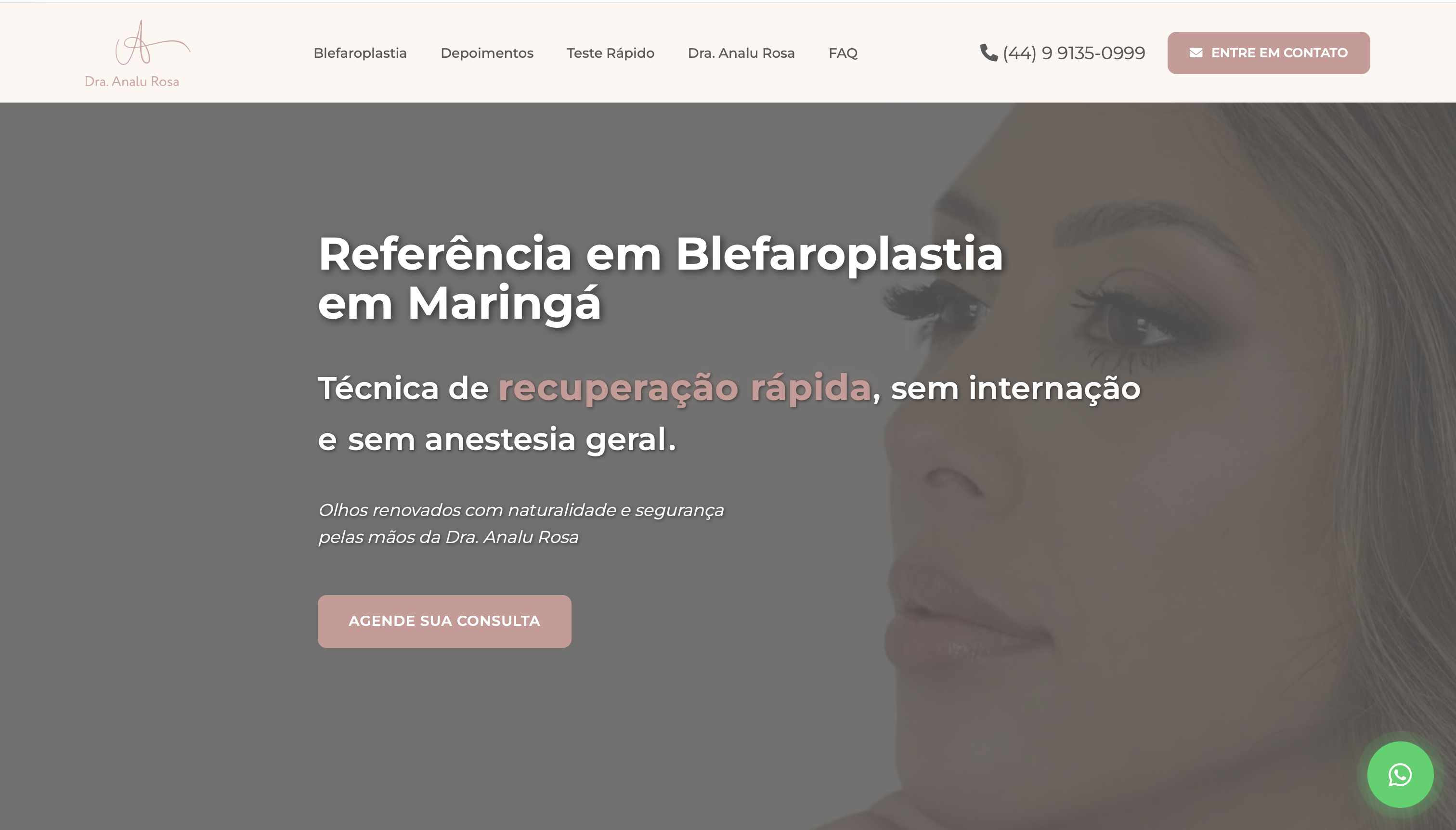 Website Dra. Analu Rosa - Blefaroplastia em Maringa